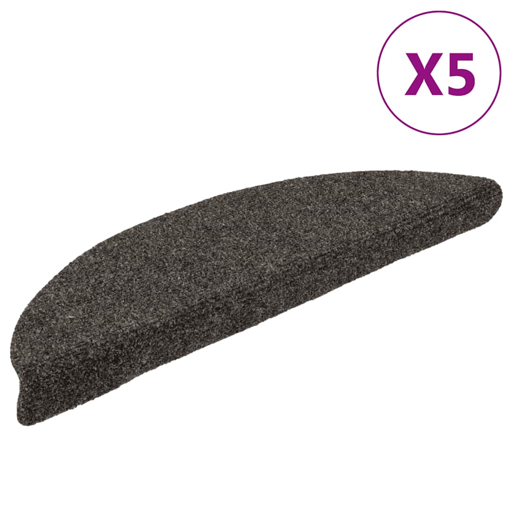 Stufenmatten Selbstklebend 5 Stk. 56x17x3 cm Anthrazit Halbrund