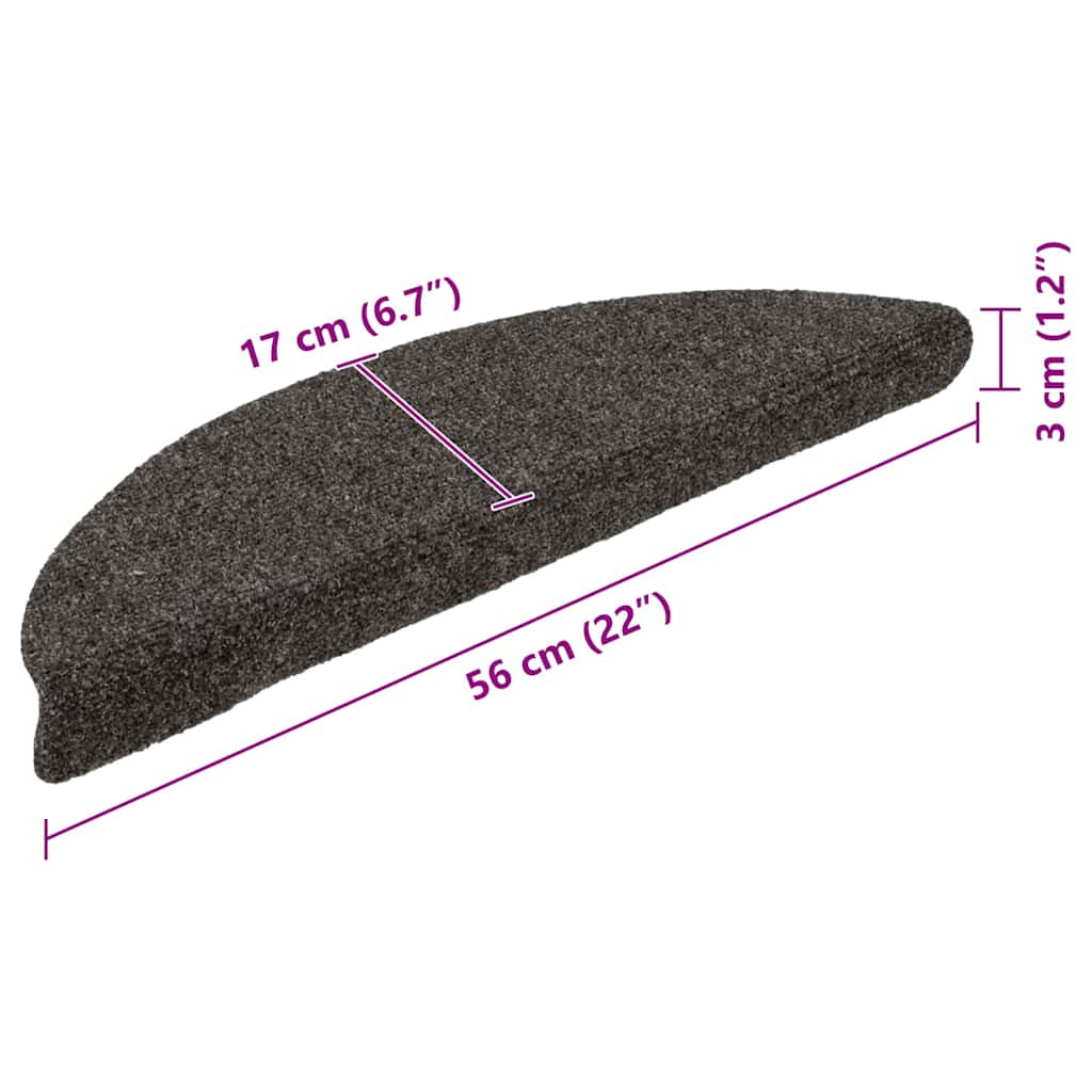 Stufenmatten Selbstklebend 5 Stk. 56x17x3 cm Anthrazit Halbrund