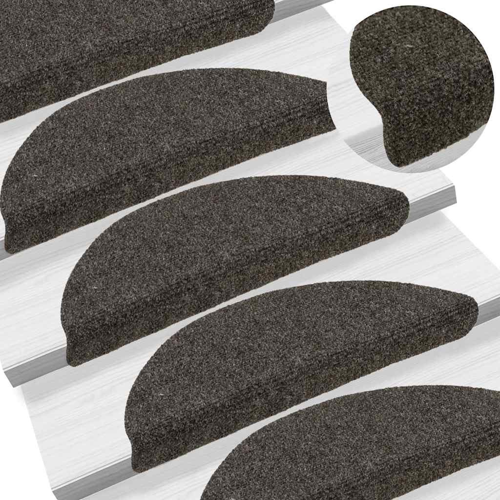 Stufenmatten Selbstklebend 10 Stk. 56x17x3 cm Anthrazit Halbrund