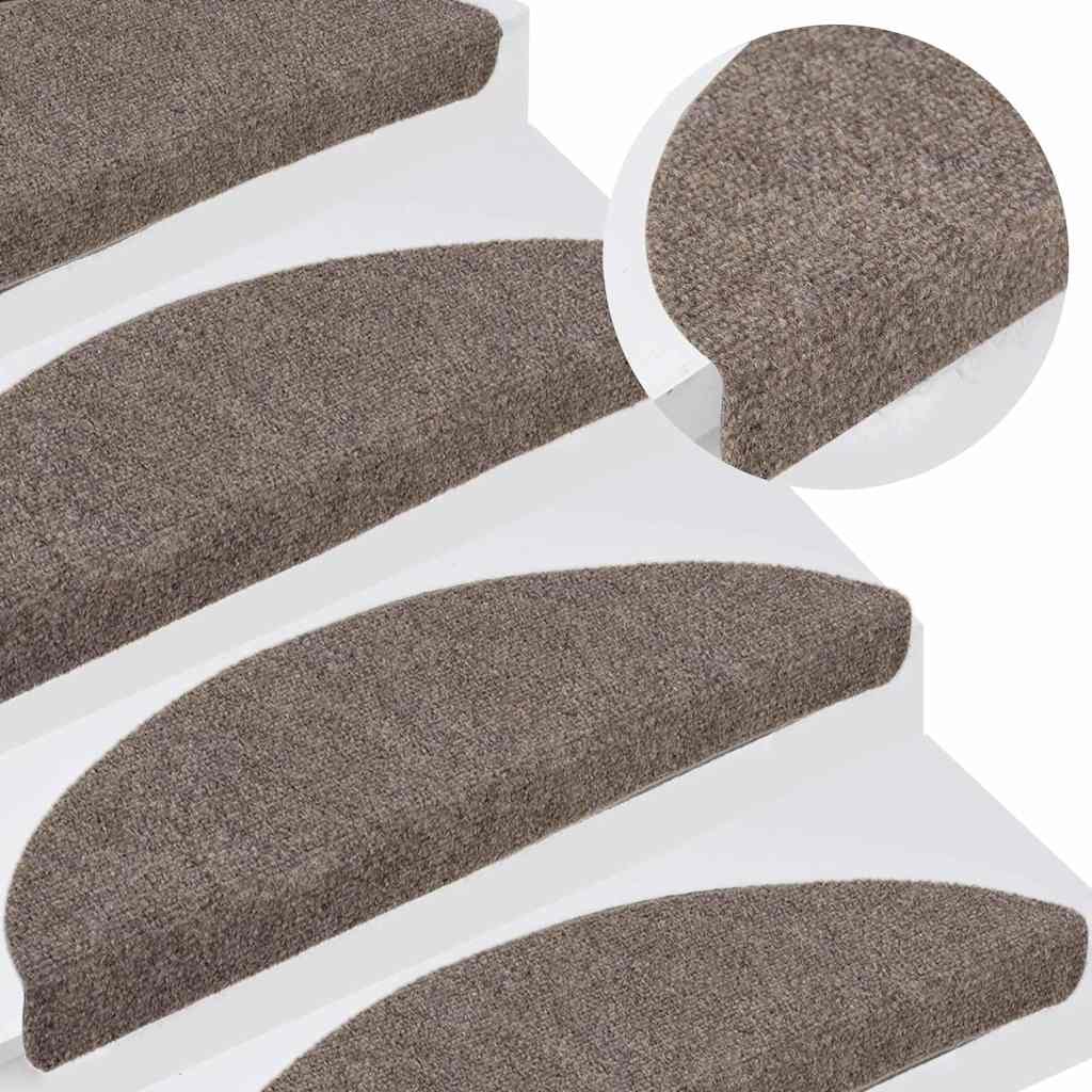 Stufenmatten Selbstklebend 5 Stk. 56x17x3 cm Beige Halbrund