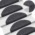 Stufenmatten Selbstklebend 5 Stk. 65x21x4 cm Dunkelgrau Halbrund Groß