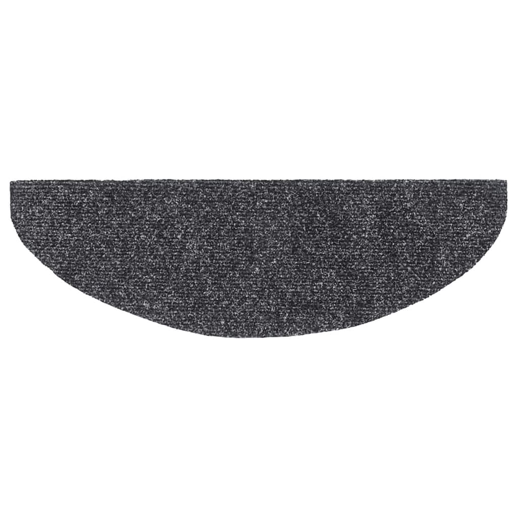 Stufenmatten Selbstklebend 10 Stk. 65x21x4 cm Dunkelgrau Halbrund Groß