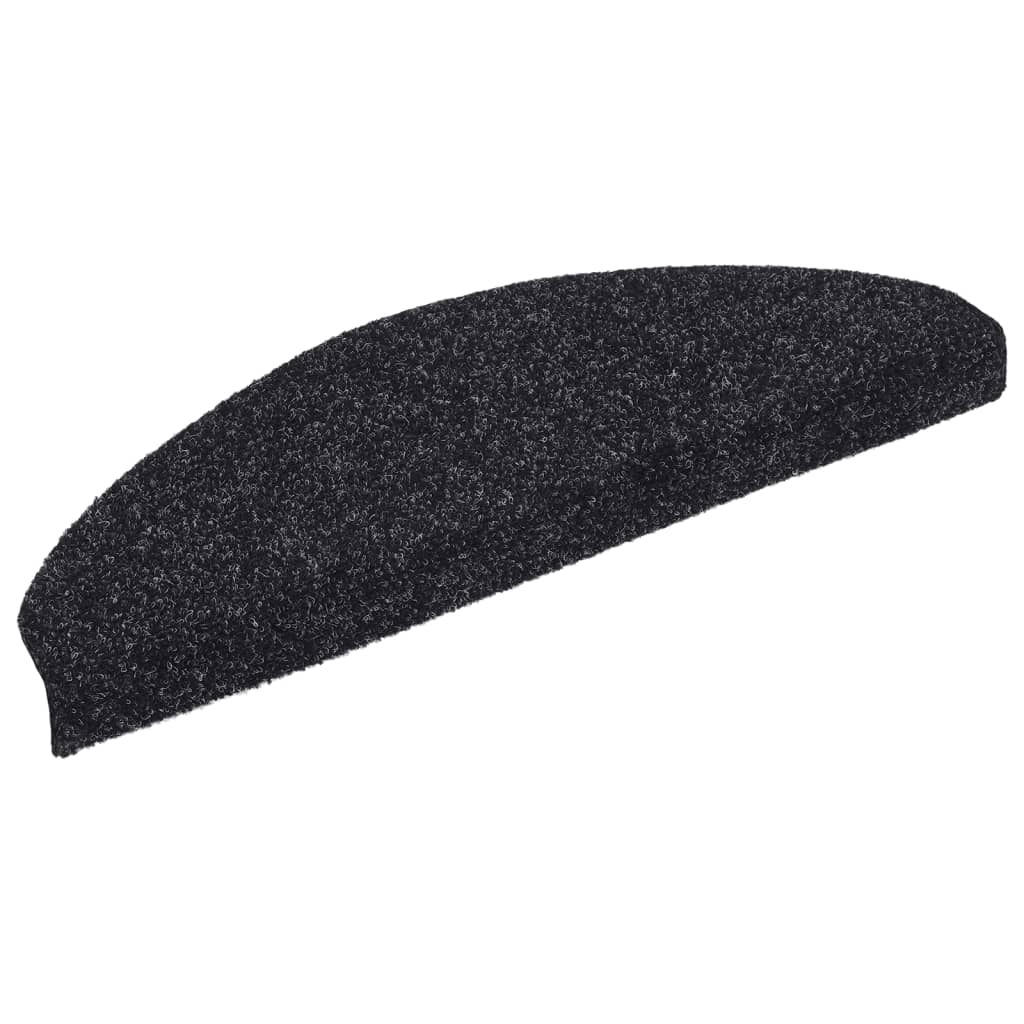 Stufenmatten Selbstklebend 5 Stk. 65x21x4 cm Schwarz Halbrund Groß