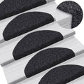 Stufenmatten Selbstklebend 5 Stk. 65x21x4 cm Schwarz Halbrund Groß