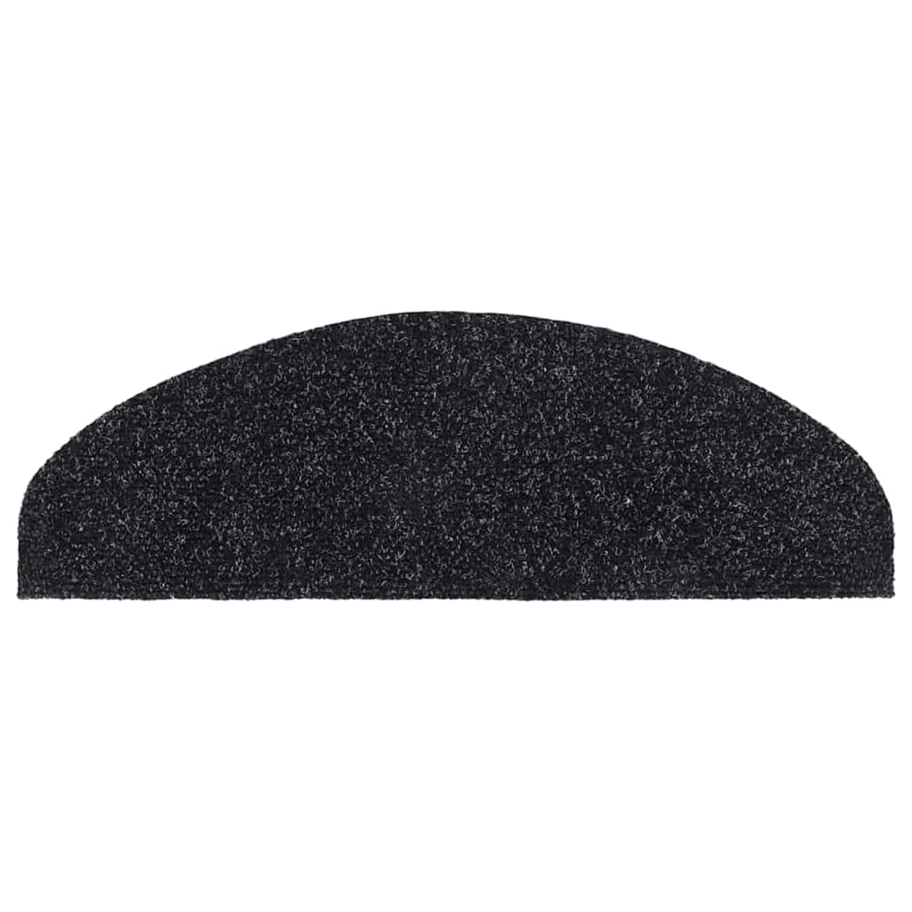 Stufenmatten Selbstklebend 10 Stk. 65x21x4 cm Schwarz Halbrund Groß