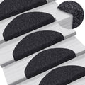 Stufenmatten Selbstklebend 10 Stk. 65x21x4 cm Schwarz Halbrund Groß