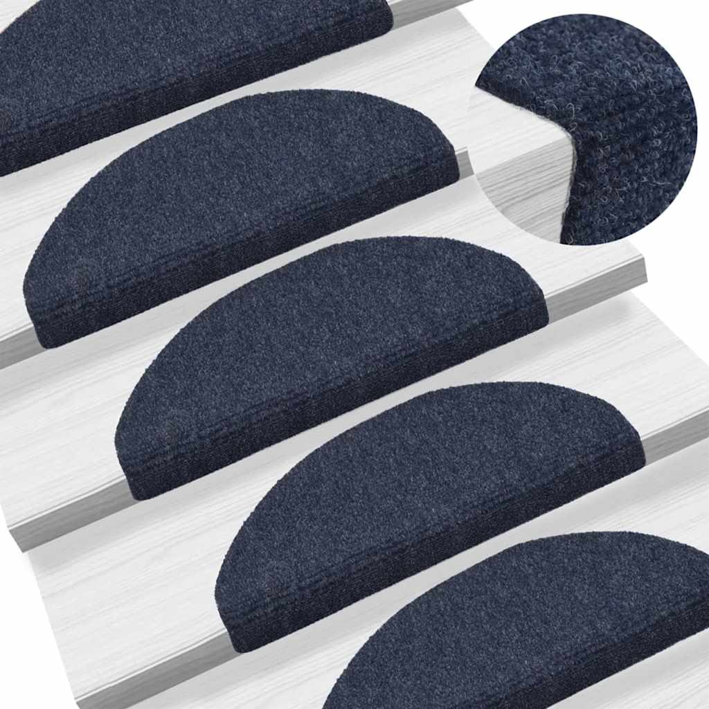 Stufenmatten Selbstklebend 10 Stk. 65x21x4 cm Blau Halbrund Groß
