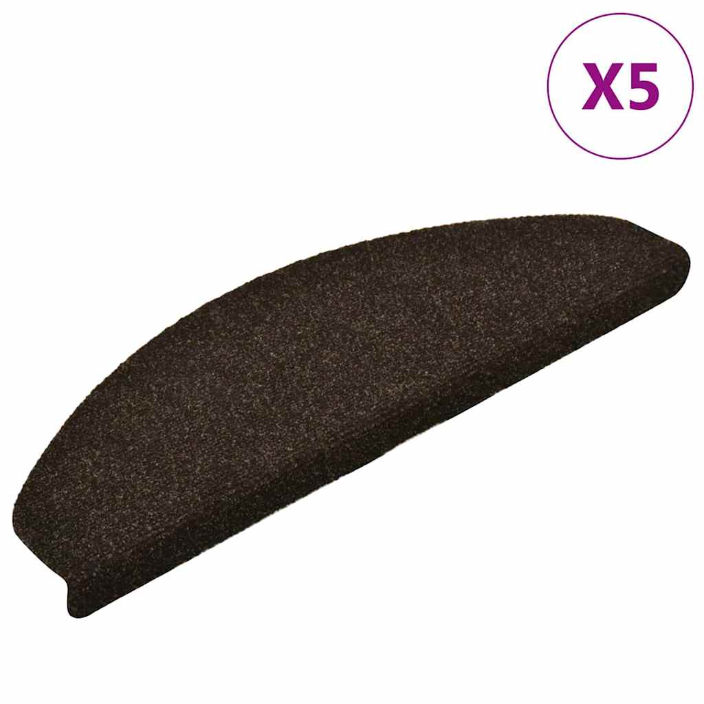 Stufenmatten Selbstklebend 5 Stk. 65x21x4 cm Dunkelbraun Halbrund Groß