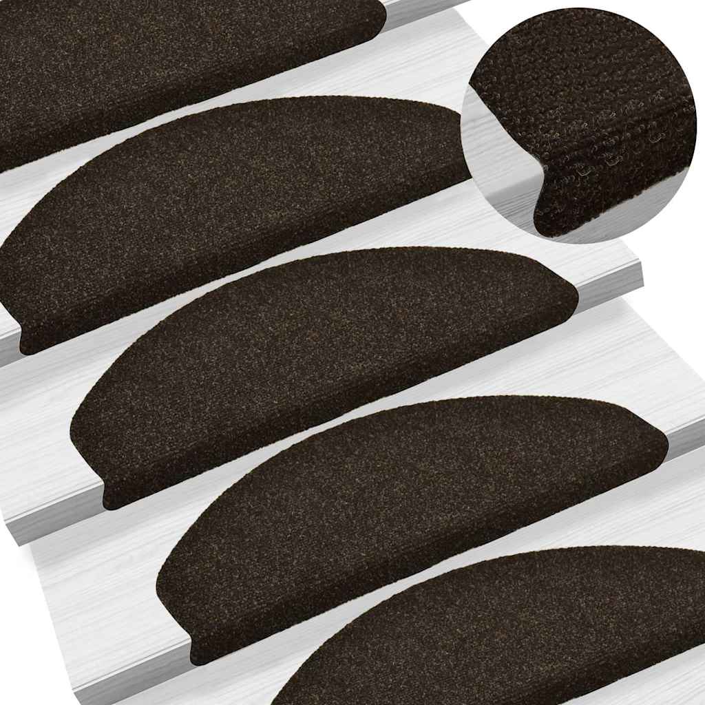 Stufenmatten Selbstklebend 10 Stk. 65x21x4 cm Dunkelbraun Halbrund Groß
