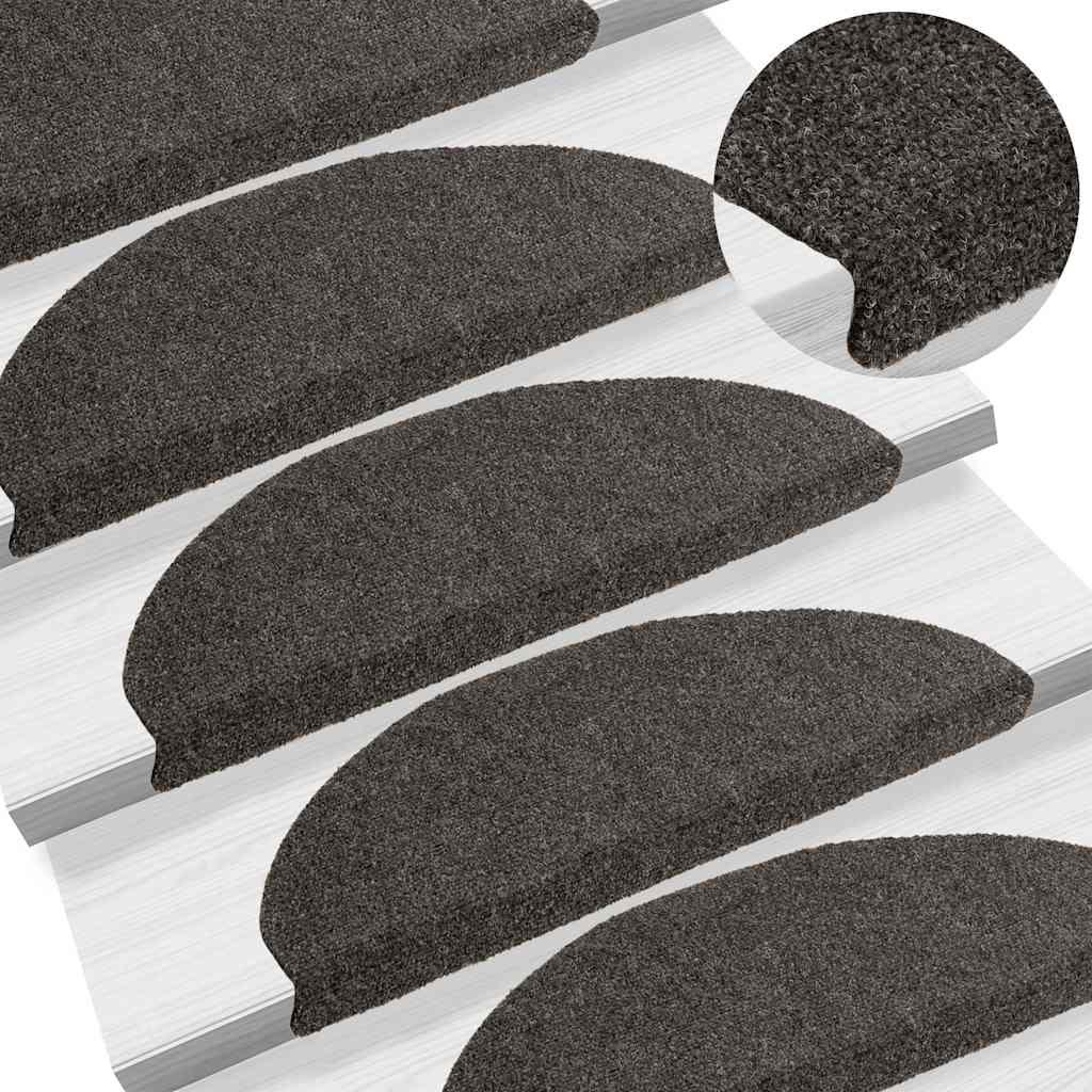 Stufenmatten Selbstklebend 5 Stk. 65x21x4 cm Anthrazit Halbrund Groß