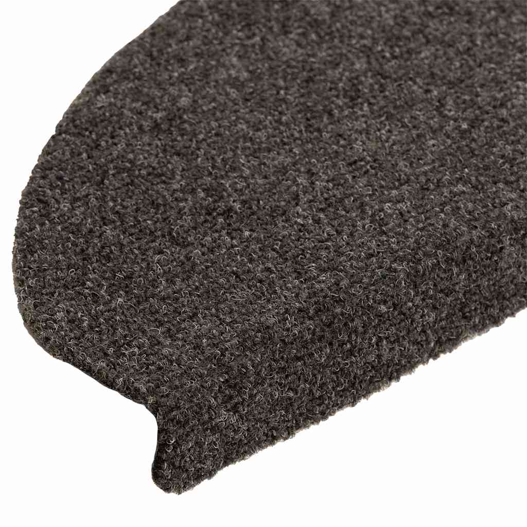 Stufenmatten Selbstklebend 10 Stk. 65x21x4 cm Anthrazit Halbrund Groß