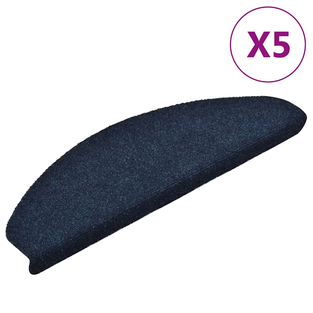 Stufenmatten Selbstklebend 5 Stk. 65x21x4 cm Marineblau Halbrund Groß