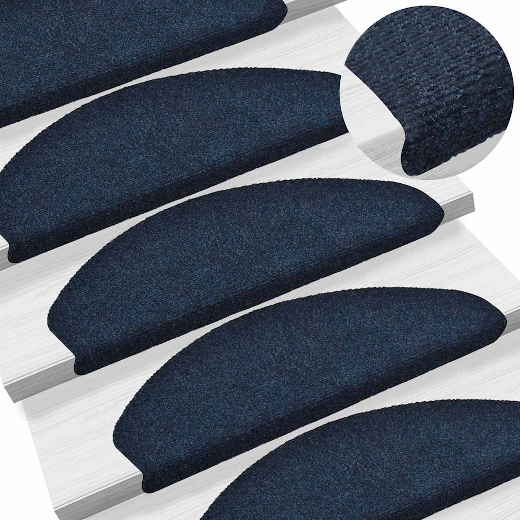 Stufenmatten Selbstklebend 10 Stk. 65x21x4 cm Marineblau Halbrund Groß