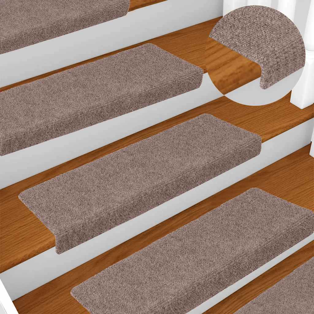 Stufenmatten Selbstklebend 5 Stk. 65x21x4 cm Hellbraun Rechteckiger Rand