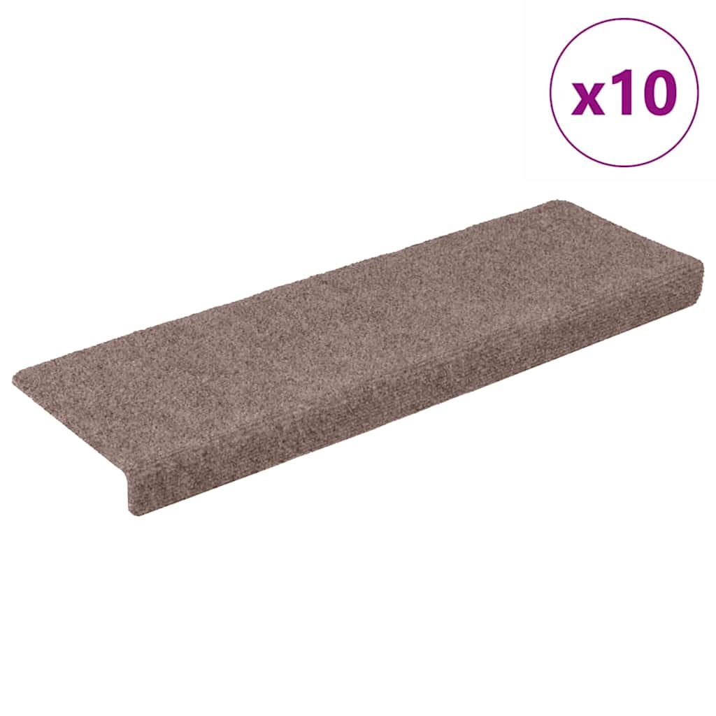 Stufenmatten Selbstklebend 10 Stk. 65x21x4 cm Hellbraun Rechteckiger Rand