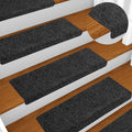 Stufenmatten Selbstklebend 5 Stk. 65x21x4 cm Dunkelgrau Rechteckiger Rand