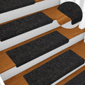 Stufenmatten Selbstklebend 5 Stk. 65x21x4 cm Schwarz Rechteckiger Rand