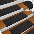 Stufenmatten Selbstklebend 10 Stk. 65x21x4 cm Schwarz Rechteckiger Rand