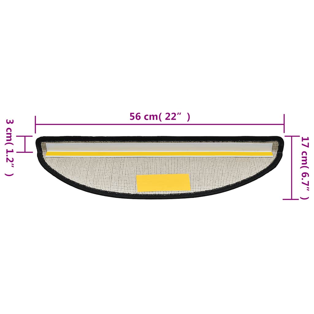 Stufenmatten 10 Stk. 56x17x3 cm Anthrazit Halbrund