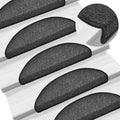 Stufenmatten 10 Stk. 56x17x3 cm Anthrazit Halbrund