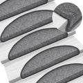 Stufenmatten 10 Stk. 56x17x3 cm Dunkelgrau Halbrund