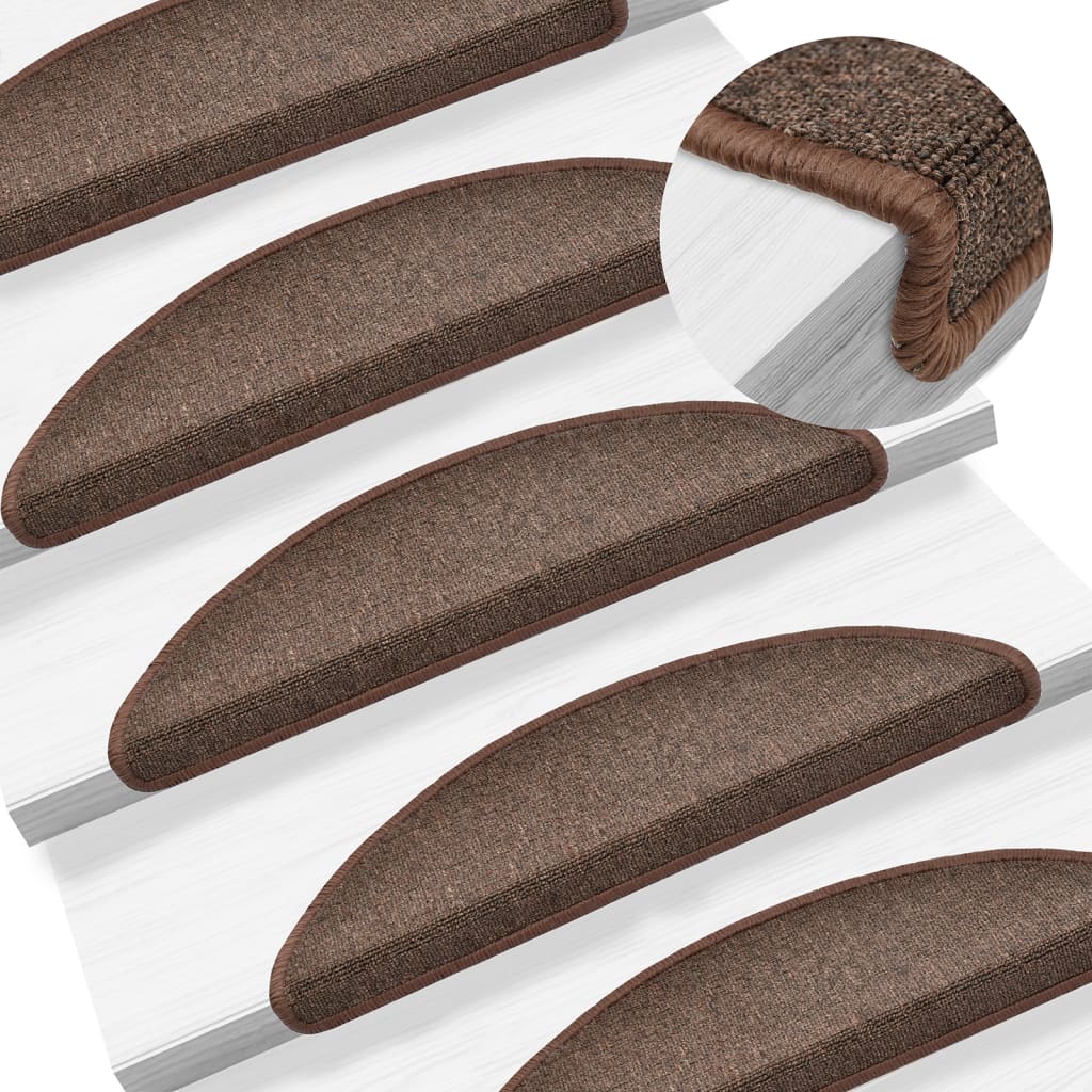 Stufenmatten 10 Stk. 56x17x3 cm Kaffeebraun Halbrund