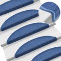 Stufenmatten 10 Stk. 56x17x3 cm Blau Halbrund