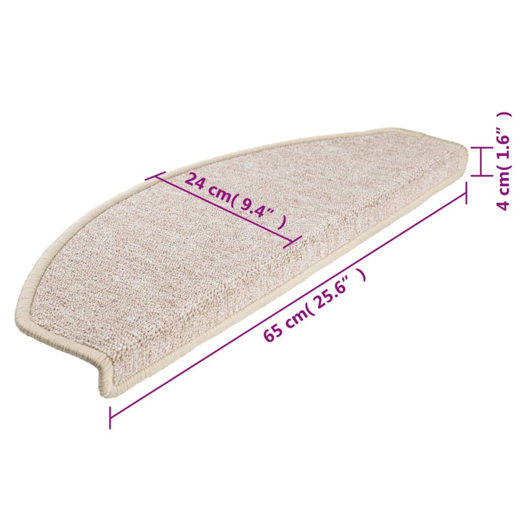 Stufenmatten 10 Stk. 65x24x4 cm Taupe Halbrund Groß