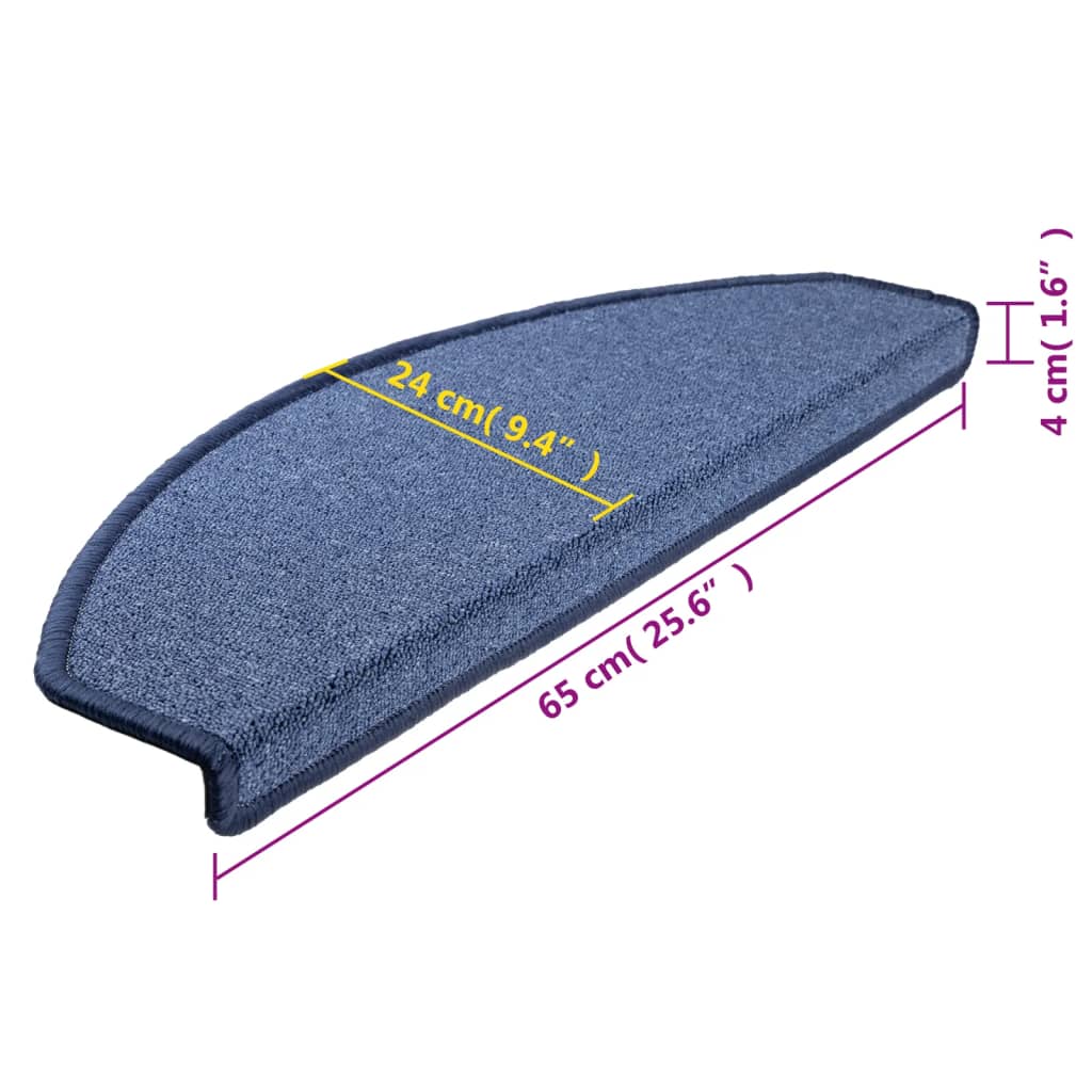 Stufenmatten 10 Stk. 65x24x4 cm Blau Halbrund Groß