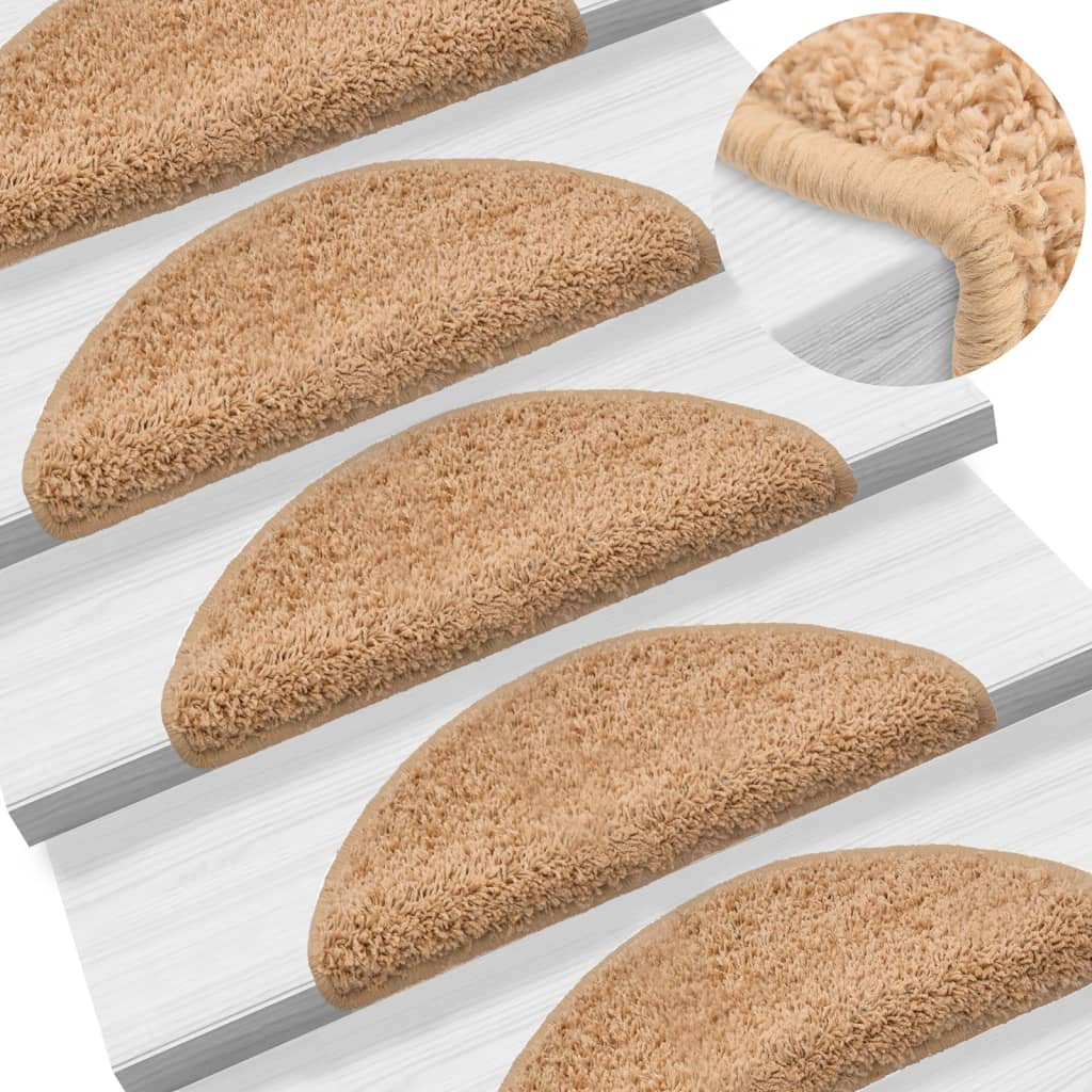 Stufenmatten 10 Stk. 56x17x3 cm Beige Halbrund