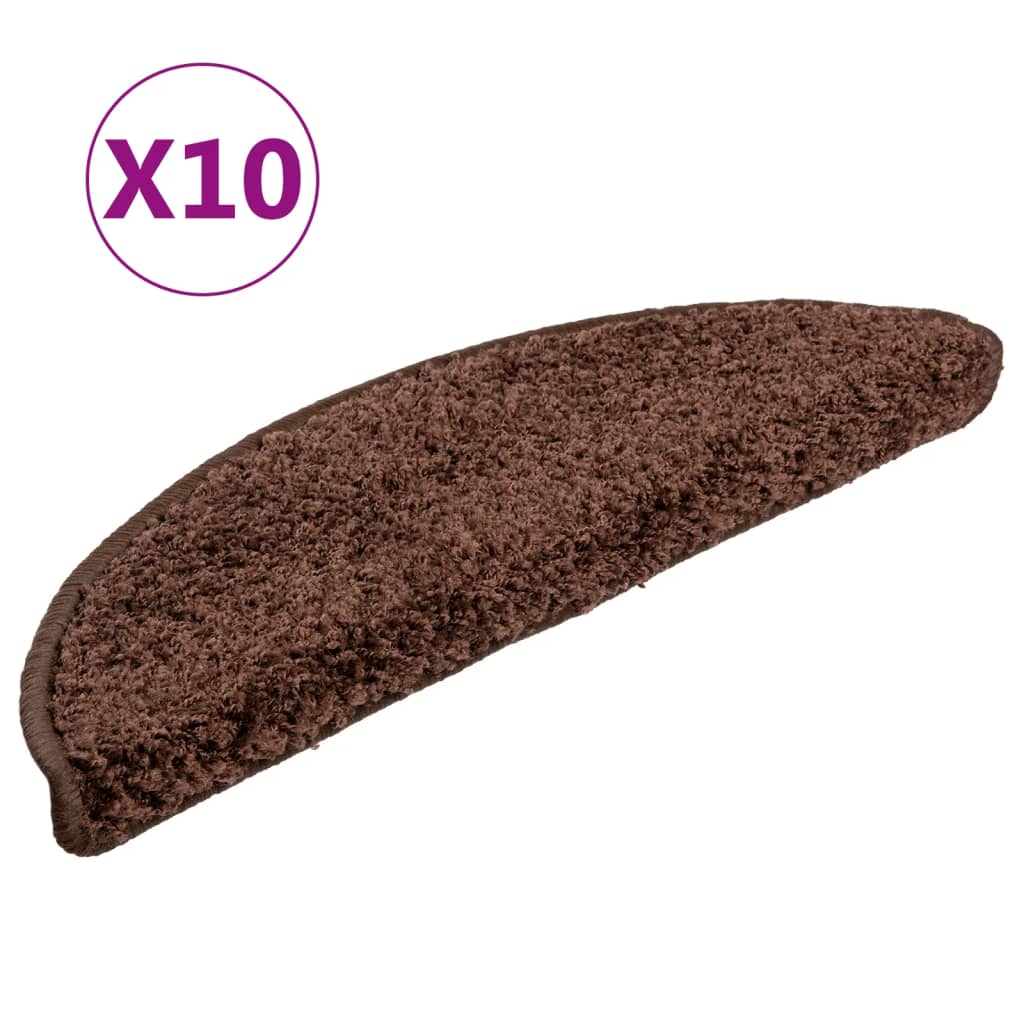 Stufenmatten 10 Stk. 56x17x3 cm Braun Halbrund