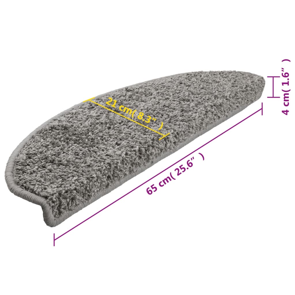 Stufenmatten 10 Stk. 65x21x4 cm Grau Halbrund Groß
