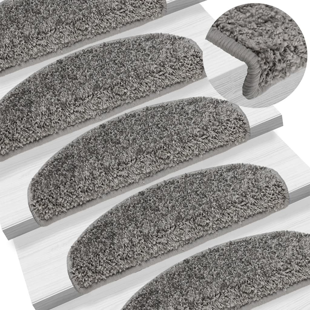 Stufenmatten 10 Stk. 65x21x4 cm Grau Halbrund Groß