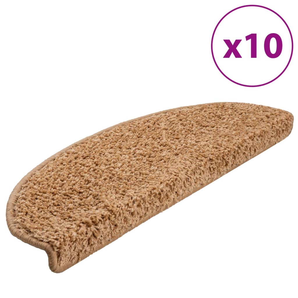 Stufenmatten 10 Stk. 65x21x4 cm Beige Halbrund Groß