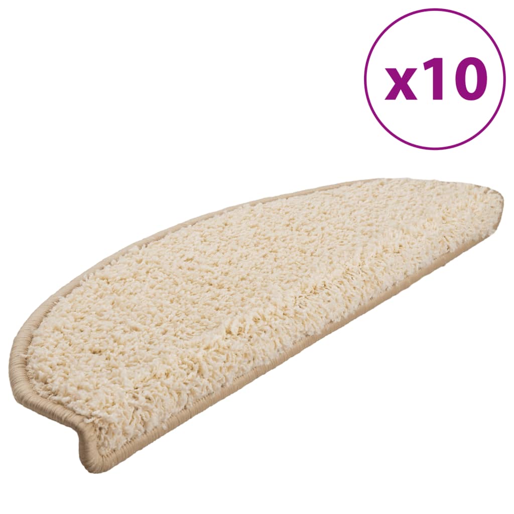 Stufenmatten 10 Stk. 65x21x4 cm Creme Halbrund Groß