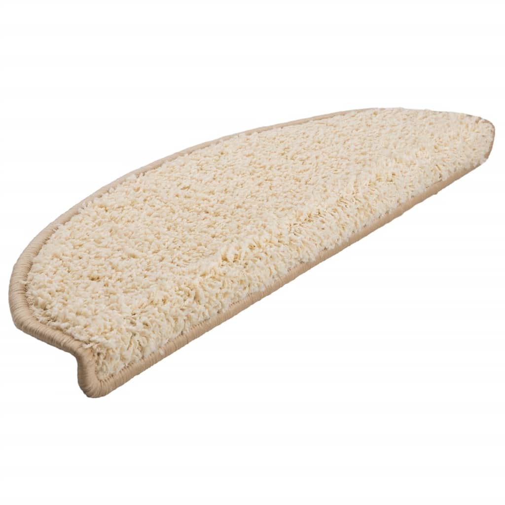 Stufenmatten 10 Stk. 65x21x4 cm Creme Halbrund Groß