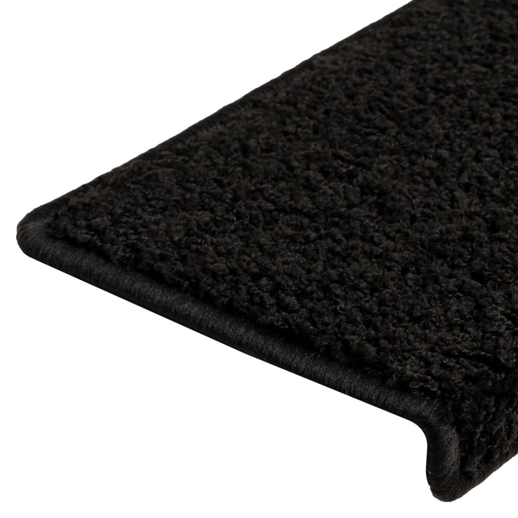 Stufenmatten 10 Stk. 65x21x4 cm Schwarz Rechteckiger Rand