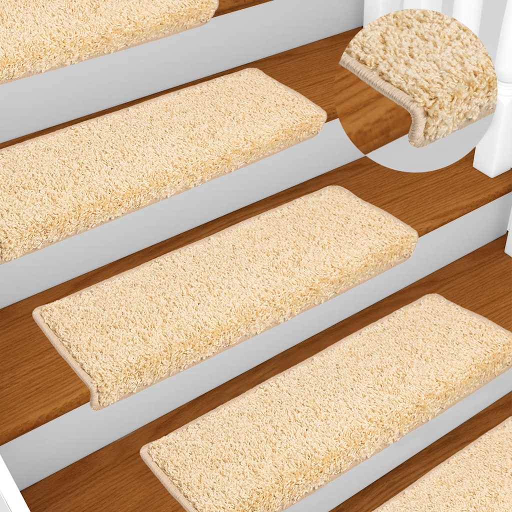 Stufenmatten 10 Stk. 65x21x4 cm Creme Rechteckiger Rand