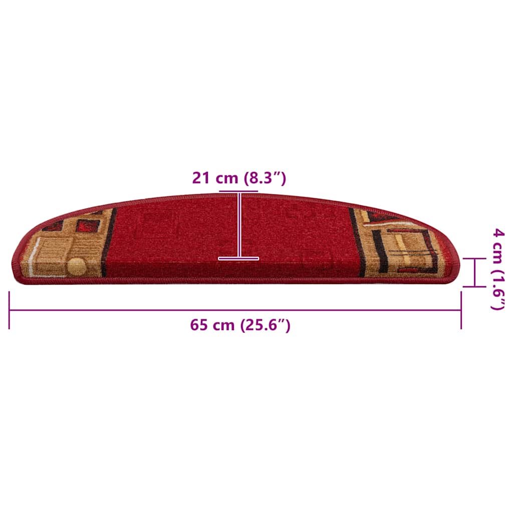 Stufenmatten Selbstklebend 10 Stk. 65x21x4 cm Rot