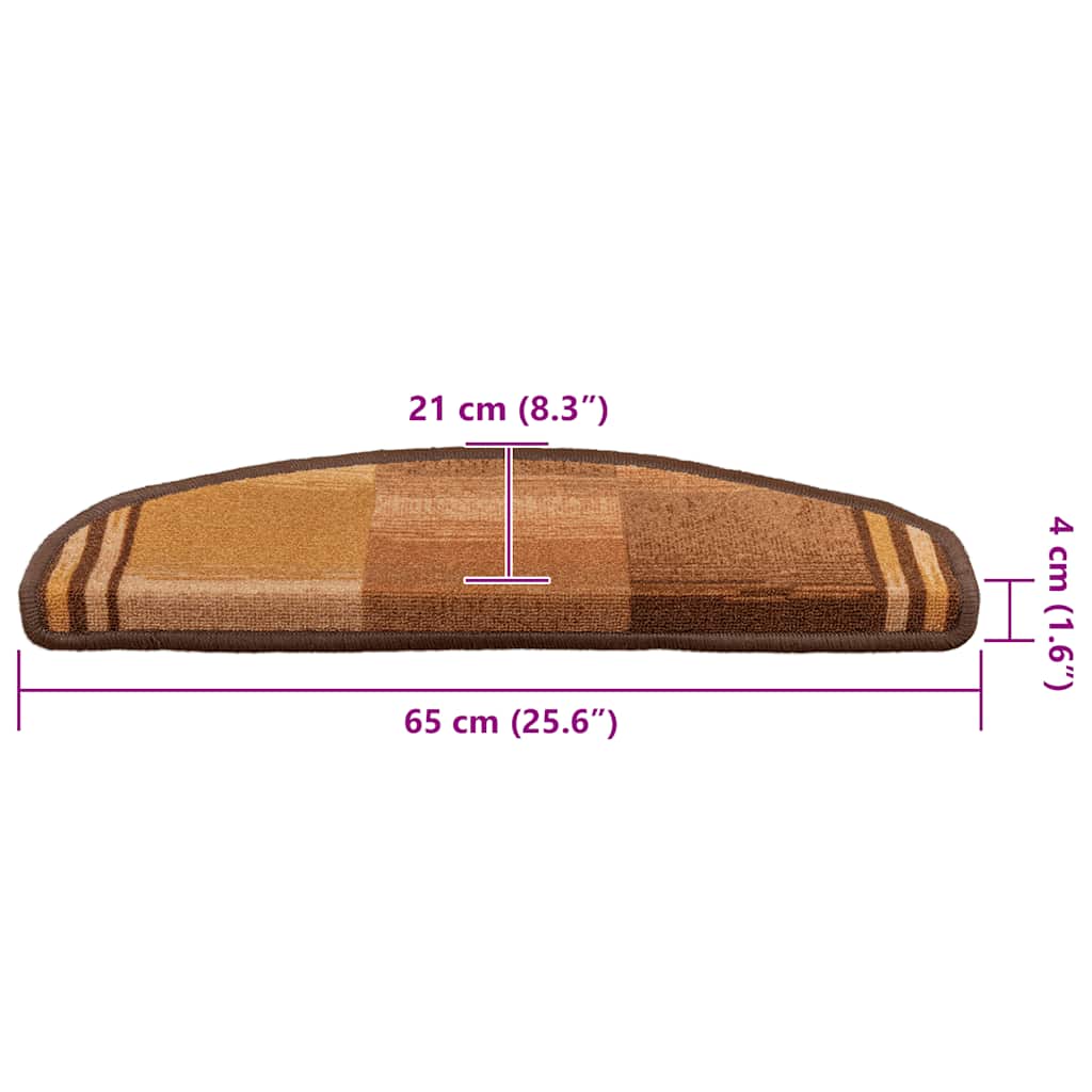 Stufenmatten Selbstklebend 10 Stk. 65x21x4 cm Braun