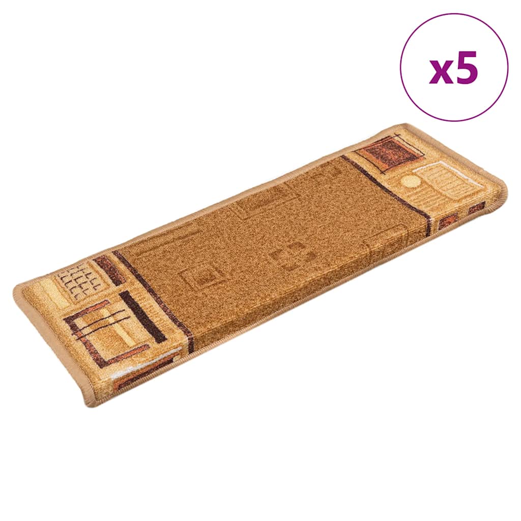 Stufenmatten Selbstklebend 5 Stk. 65x21x4 cm Beige