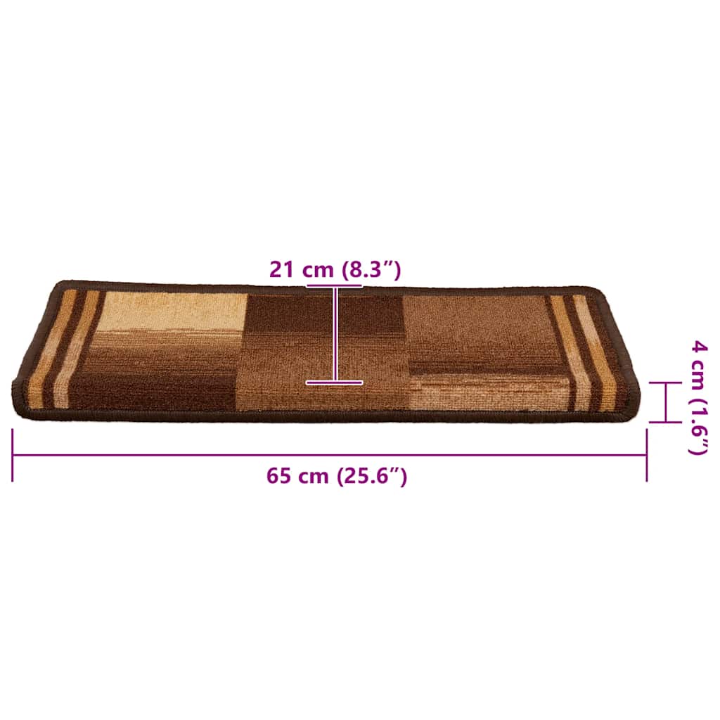 Stufenmatten Selbstklebend 5 Stk. 65x21x4 cm Braun