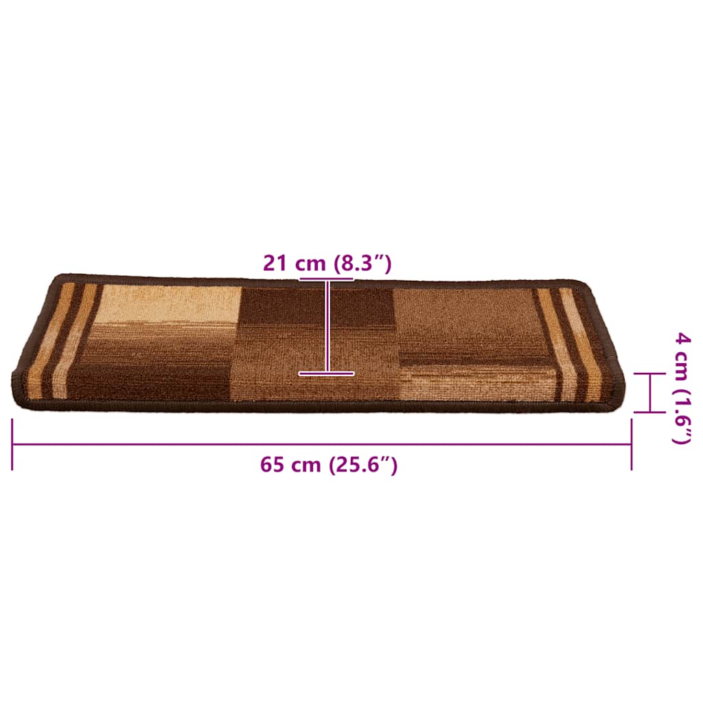Stufenmatten Selbstklebend 10 Stk. 65x21x4 cm Braun
