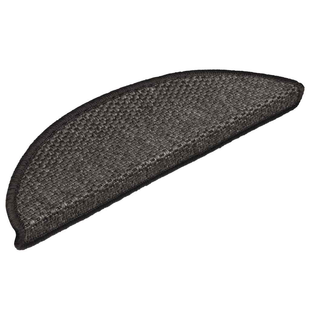 Treppenmatten Selbstklebend Sisal 15 Stk. 56x17x3 cm Anthrazit