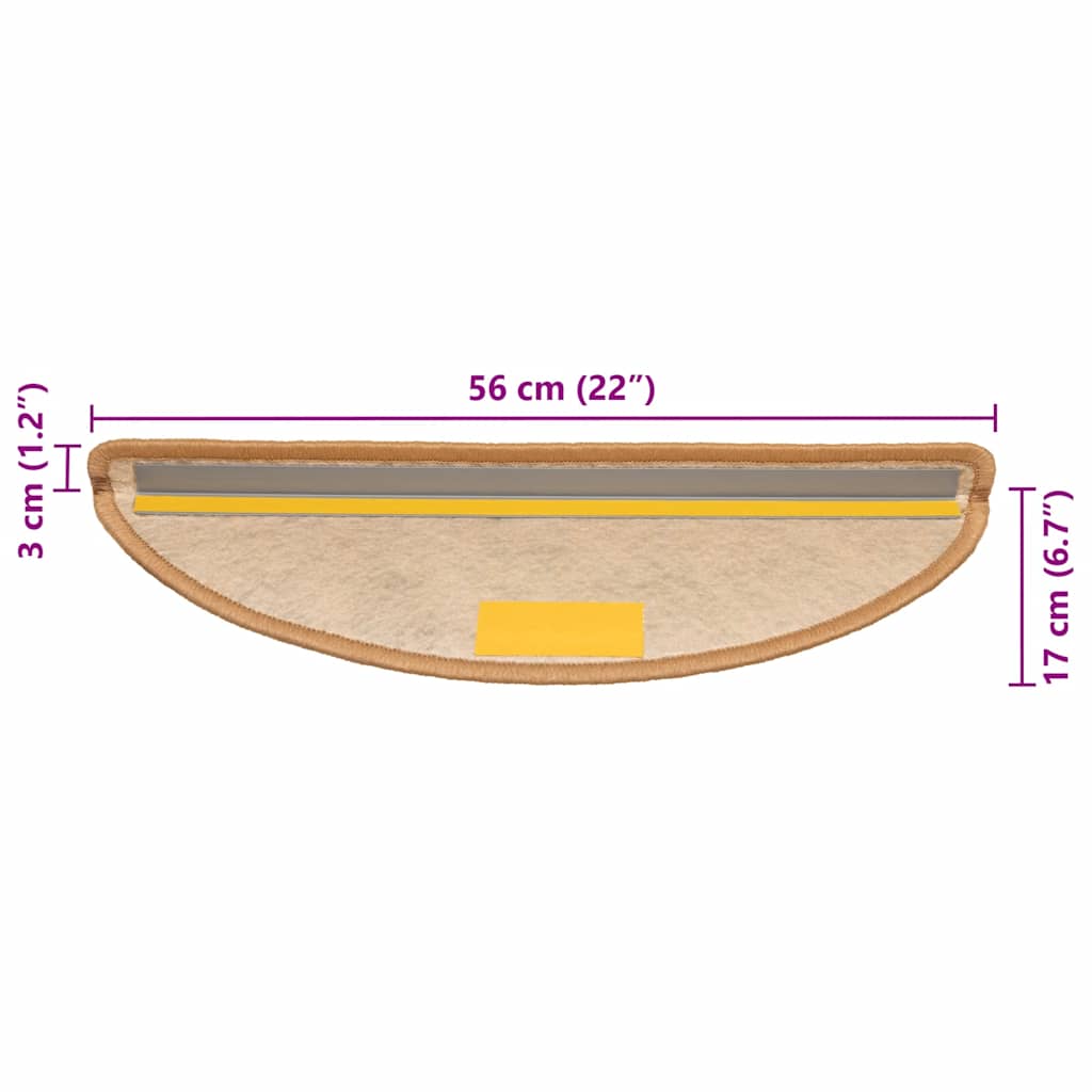 Treppenmatten Selbstklebend Sisal-Look 15 Stk. 56x17x3 cm Sisal