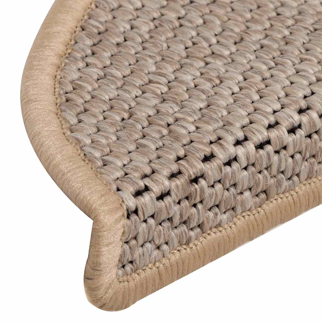 Treppenmatten Selbstklebend Sisal 15 Stk. 56x17x3 cm Hellbeige