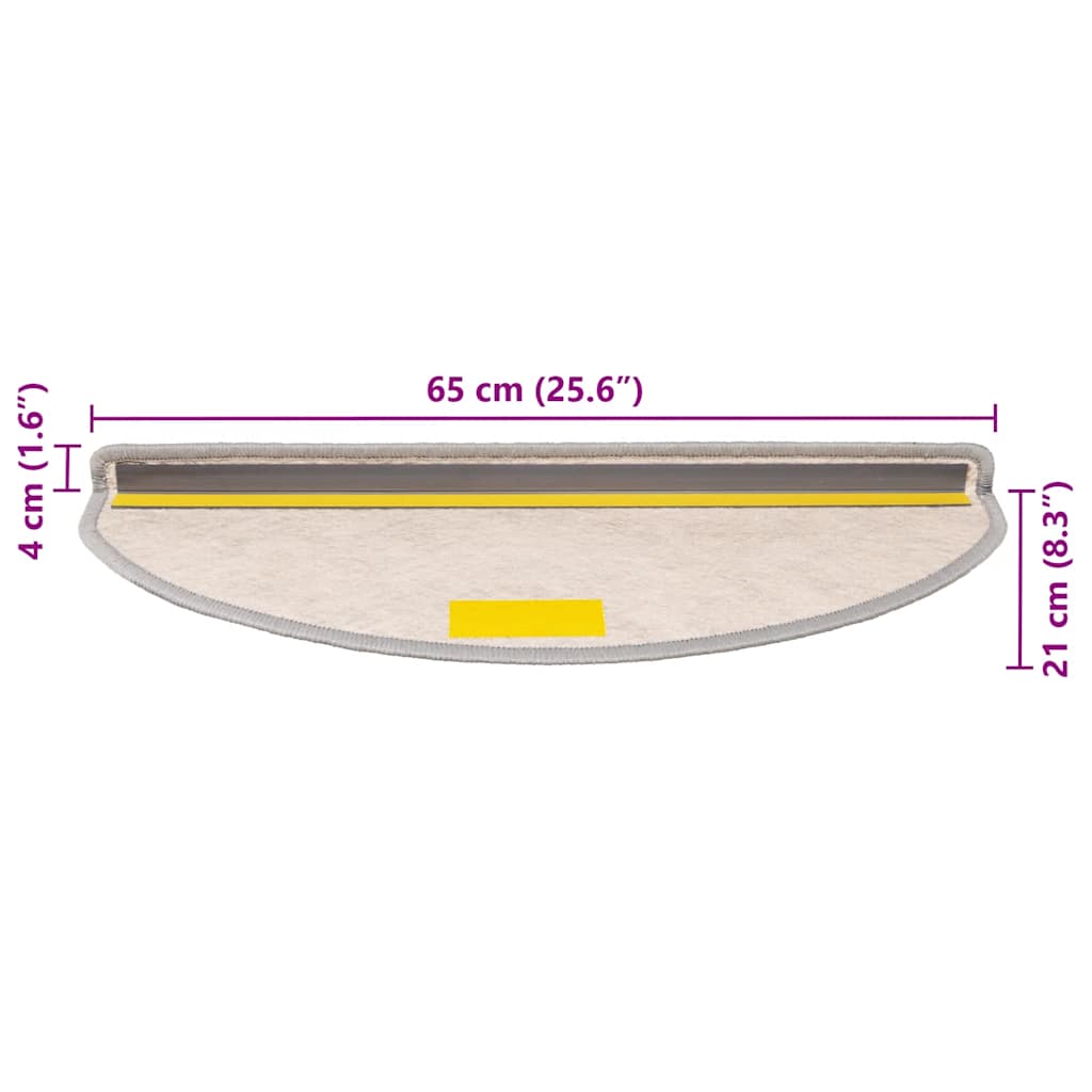 Treppenmatten Selbstklebend Sisal-Look 15 Stk. 65x21x4 Platina