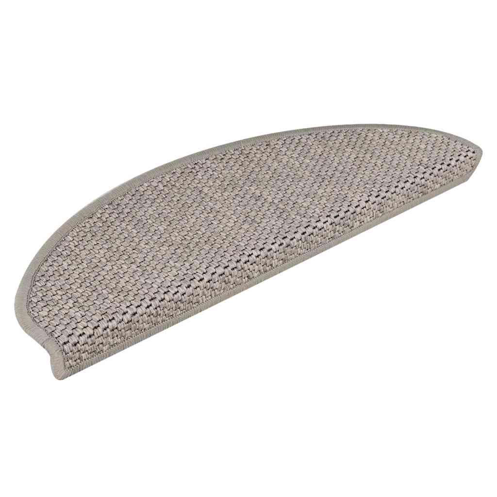 Treppenmatten Selbstklebend Sisal-Look 15 Stk. 65x21x4 Silbern