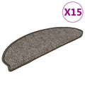 Treppenmatten Selbstklebend Sisal 15 Stk. 65x21x4 cm Grau-Beige