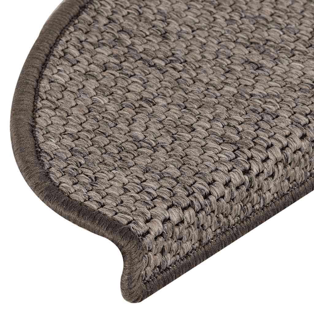 Treppenmatten Selbstklebend Sisal 15 Stk. 65x21x4 cm Grau-Beige